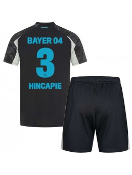 Bayer Leverkusen Piero Hincapie #3 Ausweichtrikot für Kinder 2024-25 Kurzarm (+ Kurze Hosen)